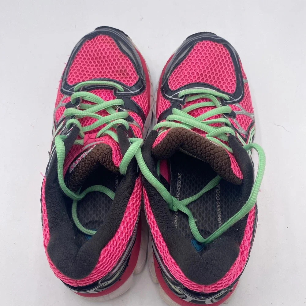 ASICS Gel-Nimbus 16 Running Shoes Womens 6.5 Pink Black Mint T485N GEL Cushioned